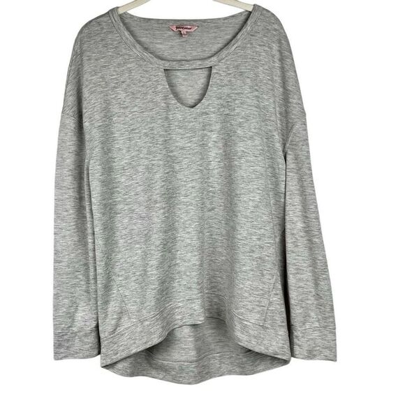 Juicy Couture Gray Keyhole Lightweight Sweatshirt Large - Picture 1 of 9